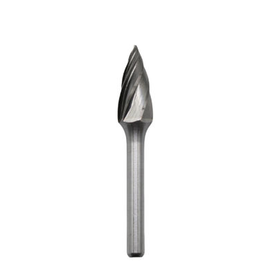 G Shape Standard Carbide Burr 10mm*20mm Pointed Tree Carbide Burr On 6mm Shank Aluminum Cut