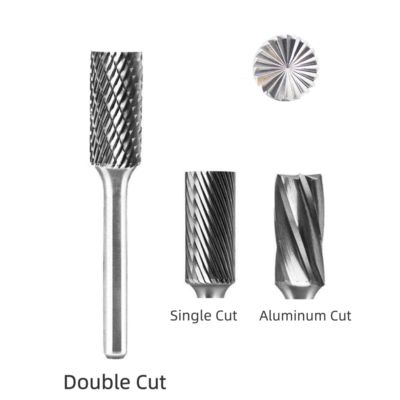 अच्छी कीमत SB Cylindrical End Cut tungsten Carbide Burrs 12mm*25mm Standard Double Cut With 6mm Shank ऑनलाइन